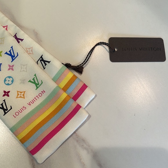 NWT 🌹Ltd Edition Louis Vuitton SILK Takashi Murakami Bandeau Twilly - Picture 9 of 12